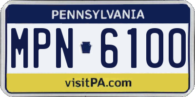 PA license plate MPN6100