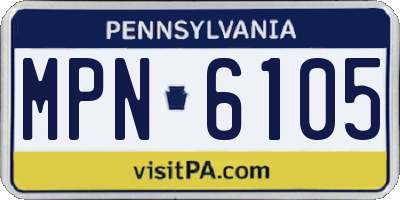 PA license plate MPN6105