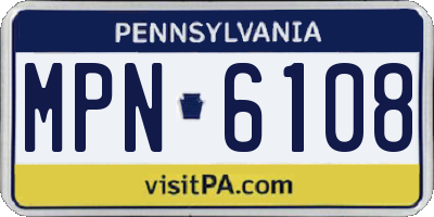 PA license plate MPN6108