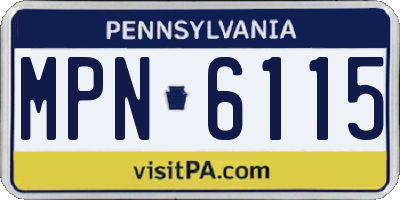 PA license plate MPN6115