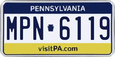 PA license plate MPN6119