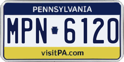 PA license plate MPN6120