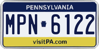 PA license plate MPN6122