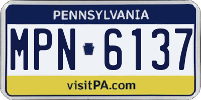 PA license plate MPN6137