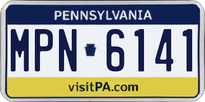 PA license plate MPN6141