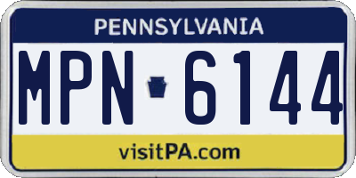 PA license plate MPN6144