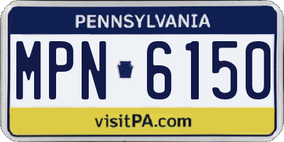 PA license plate MPN6150