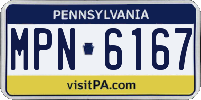 PA license plate MPN6167