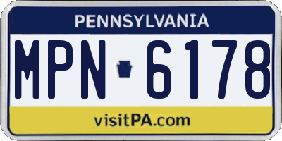 PA license plate MPN6178