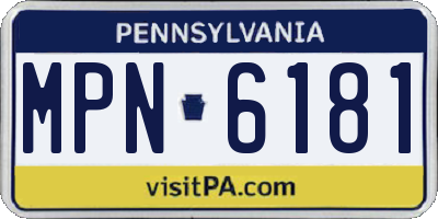 PA license plate MPN6181