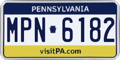 PA license plate MPN6182