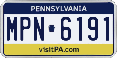 PA license plate MPN6191