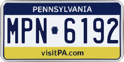 PA license plate MPN6192