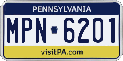 PA license plate MPN6201