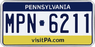 PA license plate MPN6211