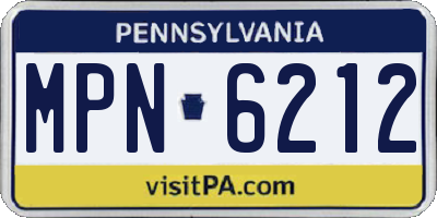 PA license plate MPN6212