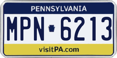 PA license plate MPN6213