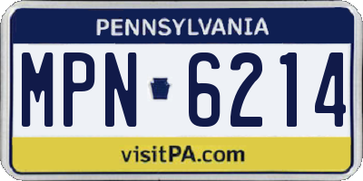PA license plate MPN6214