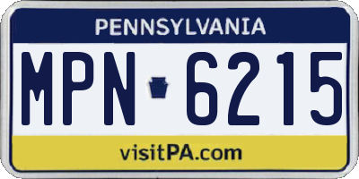 PA license plate MPN6215