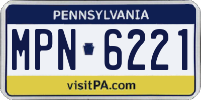 PA license plate MPN6221