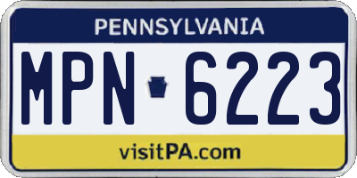 PA license plate MPN6223