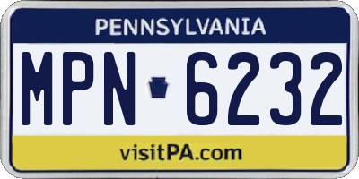 PA license plate MPN6232