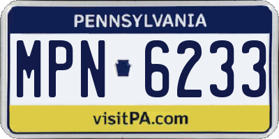 PA license plate MPN6233