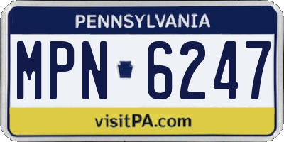 PA license plate MPN6247
