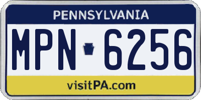 PA license plate MPN6256