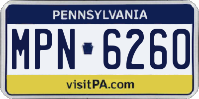 PA license plate MPN6260