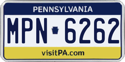 PA license plate MPN6262