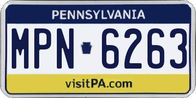PA license plate MPN6263