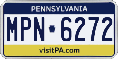 PA license plate MPN6272