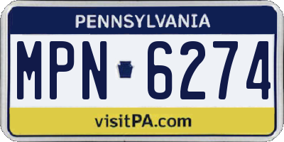 PA license plate MPN6274