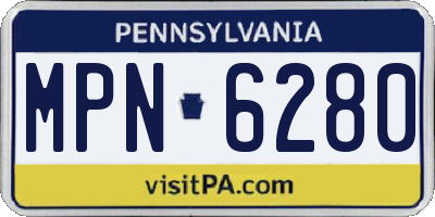 PA license plate MPN6280