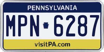 PA license plate MPN6287