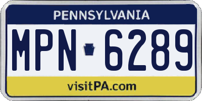 PA license plate MPN6289