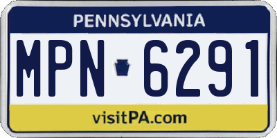 PA license plate MPN6291