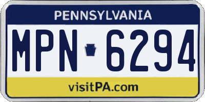 PA license plate MPN6294