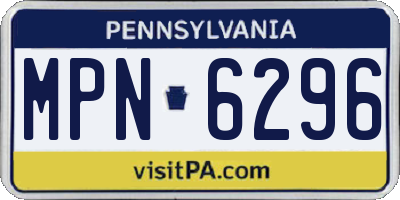PA license plate MPN6296