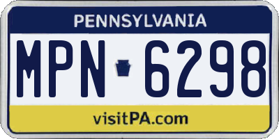 PA license plate MPN6298