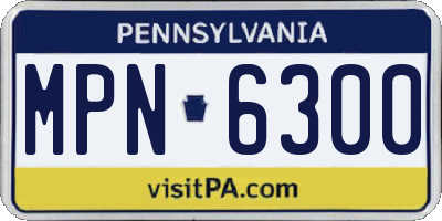 PA license plate MPN6300