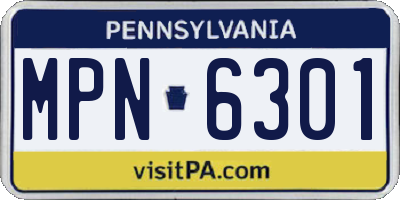 PA license plate MPN6301