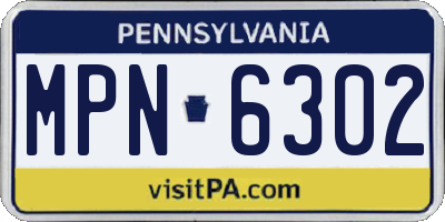 PA license plate MPN6302
