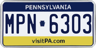 PA license plate MPN6303