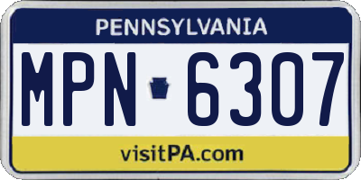 PA license plate MPN6307