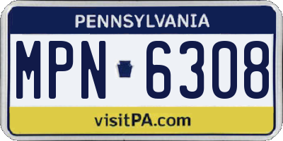 PA license plate MPN6308