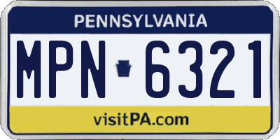 PA license plate MPN6321