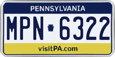 PA license plate MPN6322
