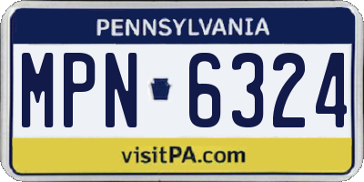 PA license plate MPN6324